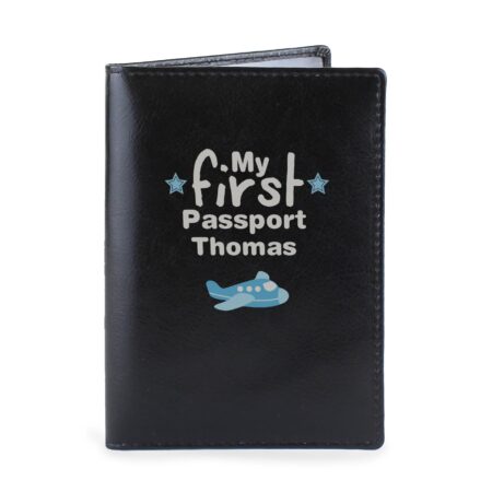 Personalised My First Black Passport Holder: 2 - Passport Holders By Gift Moments
