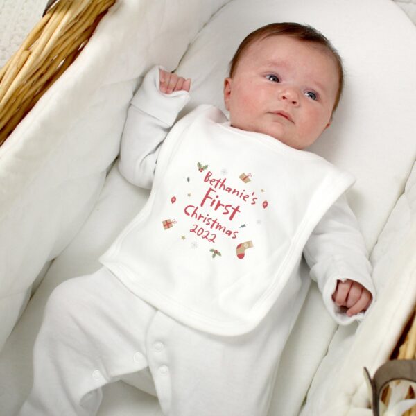 Personalised First Christmas Bib: 2 - Baby Clothing By Gift Moments