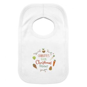 Personalised ’First Christmas Dinner’ Bib: 3 - Baby Clothing By Gift Moments