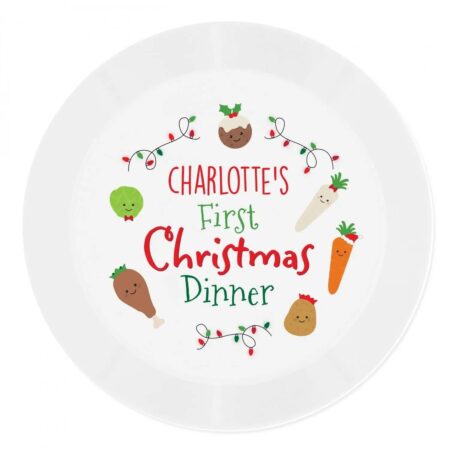 Personalised ’First Christmas Dinner’ Plastic Plate: 3 - Tableware By Gift Moments