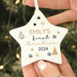 Personalised First Christmas Star Tree Decoration: 1 - Christmas Decorations By Gift Moments