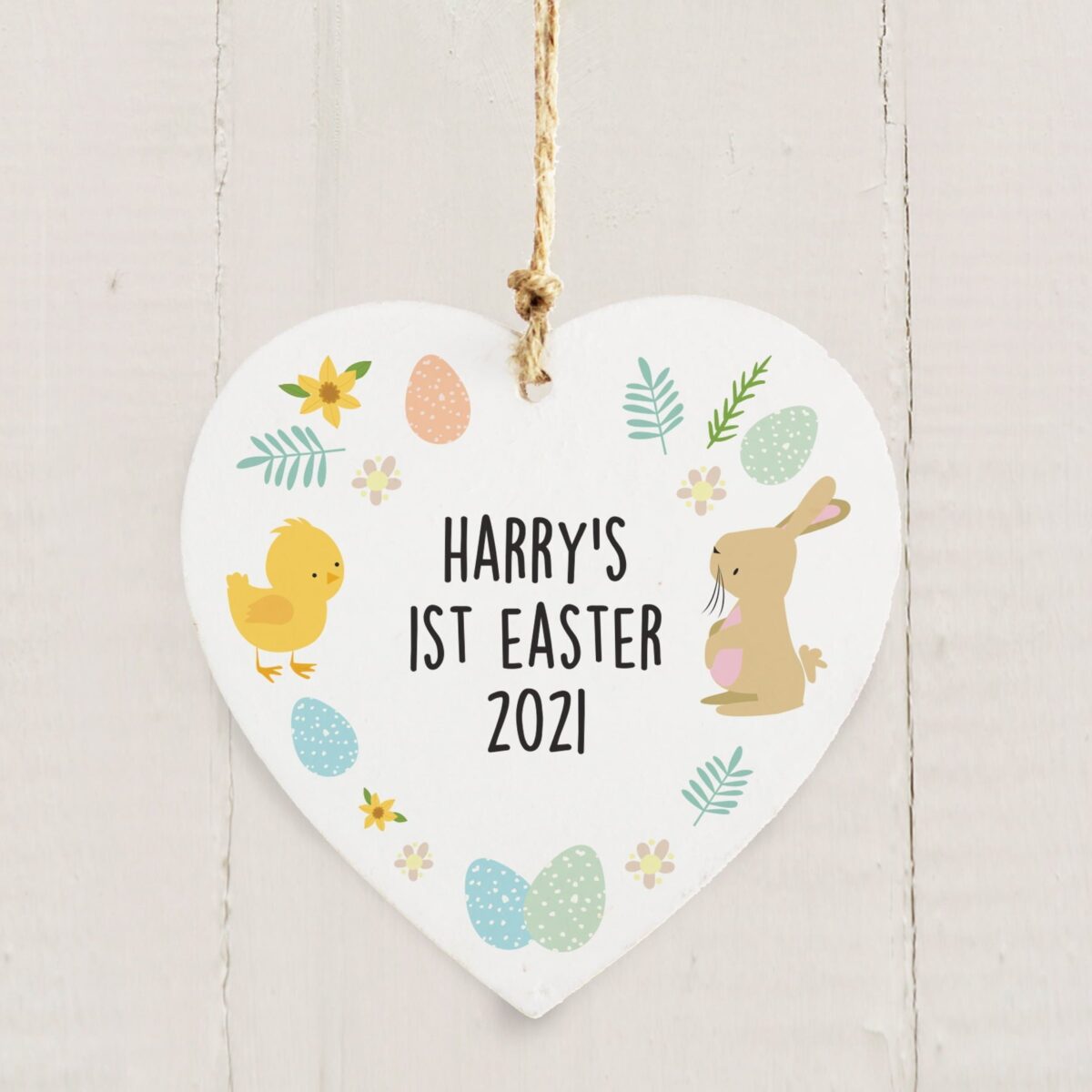 Personalised First Easter Heart Tree Decoration: 3 - Decorations By Gift Moments