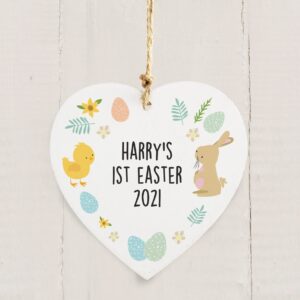 Personalised First Easter Heart Tree Decoration: 3 - Decorations By Gift Moments