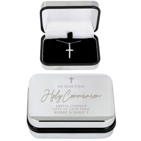 Personalised First Holy Communion Box & Cross Necklace Set: 2 - Necklaces By Gift Moments