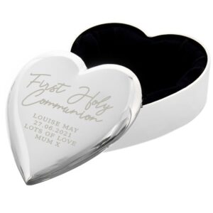 Personalised First Holy Communion Heart Trinket Box: 3 - Trinket Boxes By Gift Moments