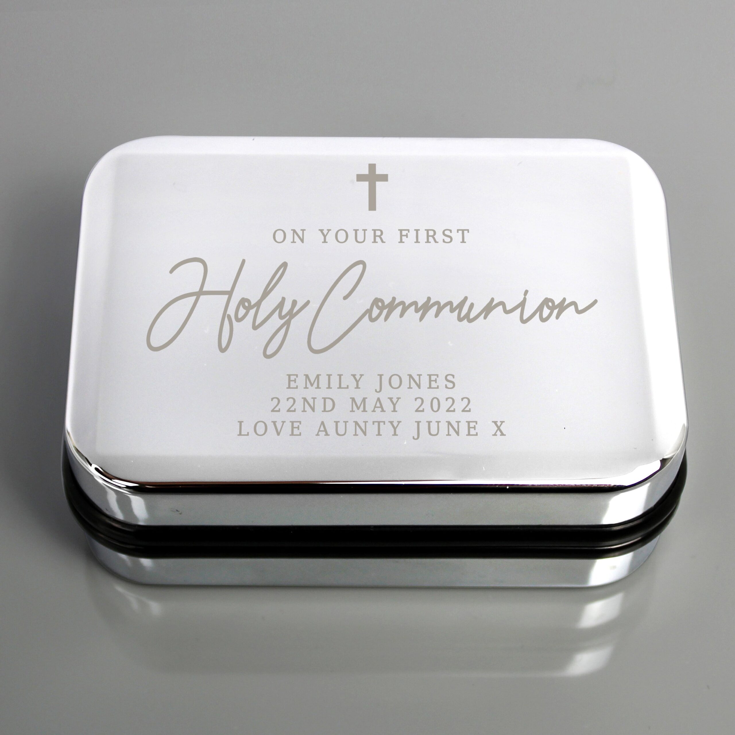 Personalised first holy communion necklace box