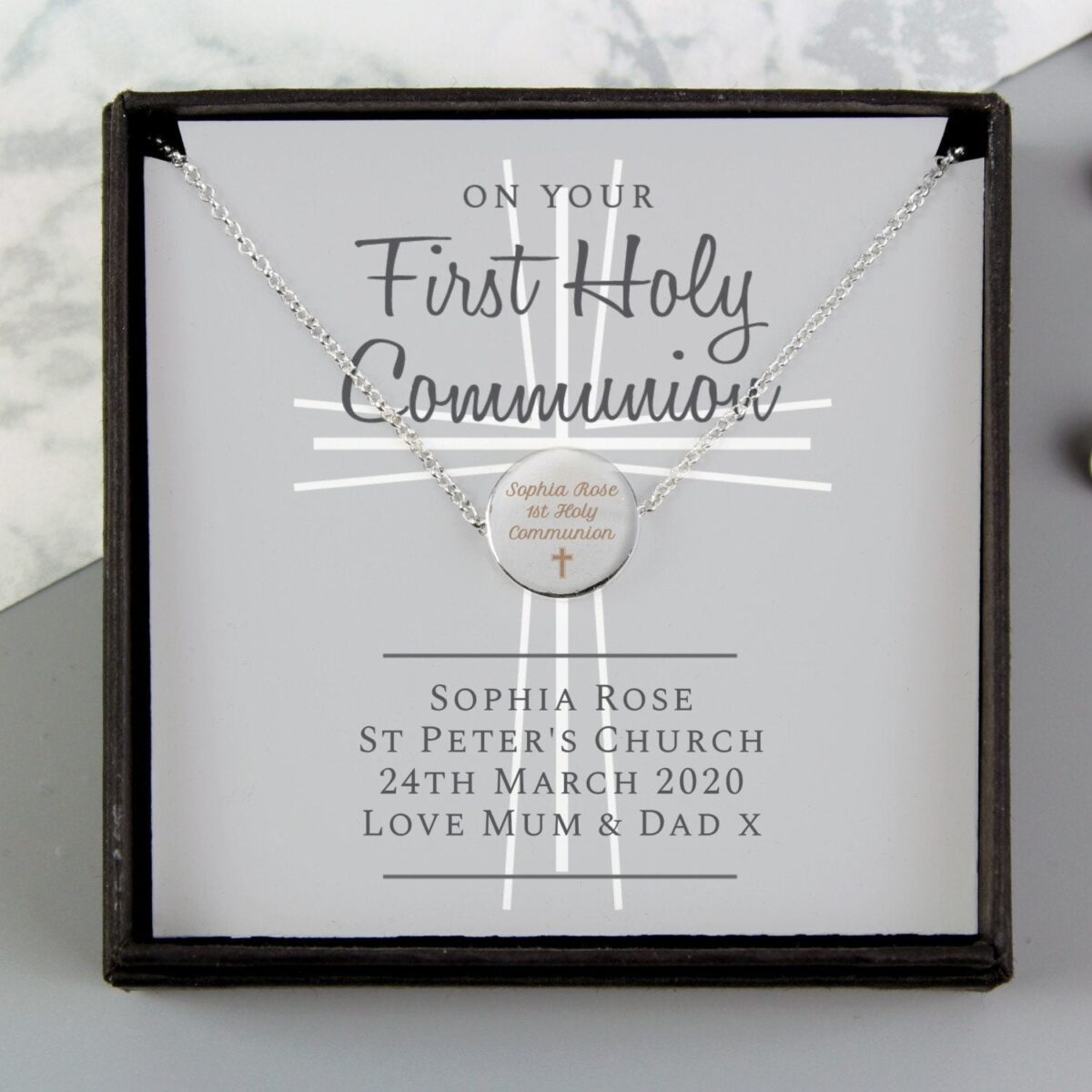 Personalised First Holy Communion Necklace & Box: 2 - Necklaces By Gift Moments