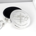 Personalised First Holy Communion Round Trinket Box: 1 - Trinket Boxes By Gift Moments