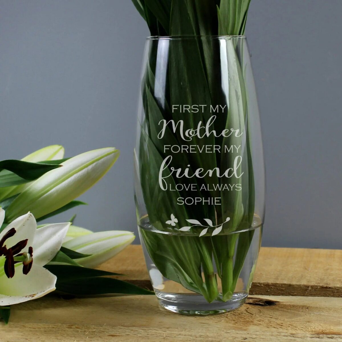 Personalised ’First My Mother Forever My Friend’ Bullet Vase: 1 - Vases By Gift Moments