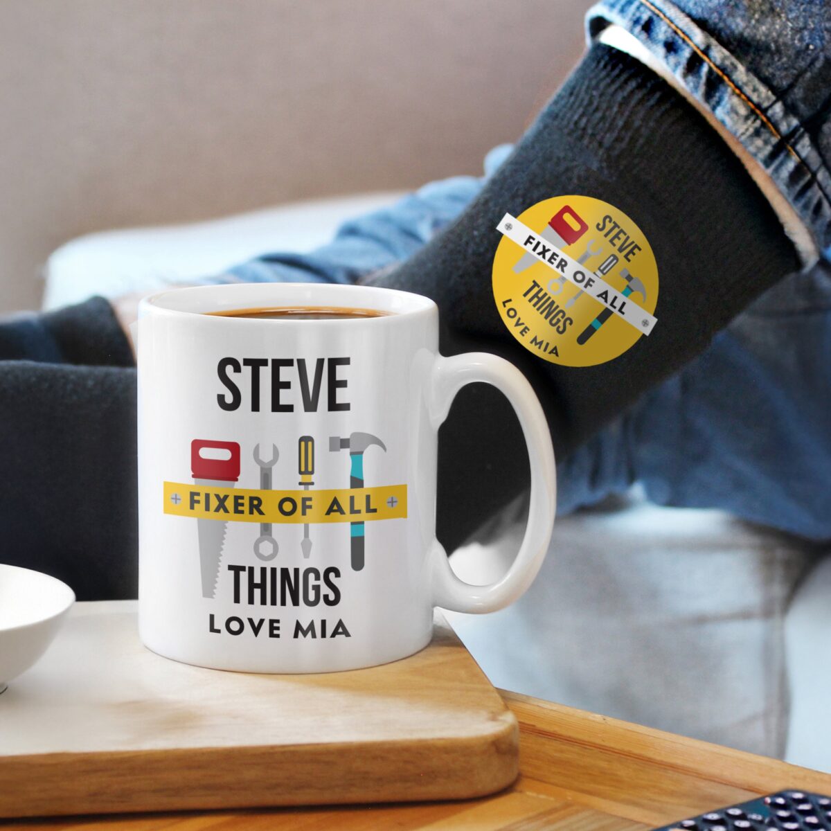 Personalised Fixer of All Things Mug & Socks Set: 4 - Mugs By Gift Moments