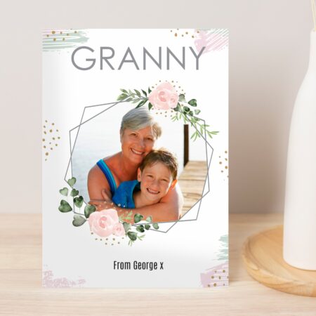 Personalised Floral Abstract Photo Upload Card: 6 - Greeting Cards By Gift Moments