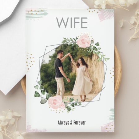 Personalised Floral Abstract Photo Upload Card: 4 - Greeting Cards By Gift Moments