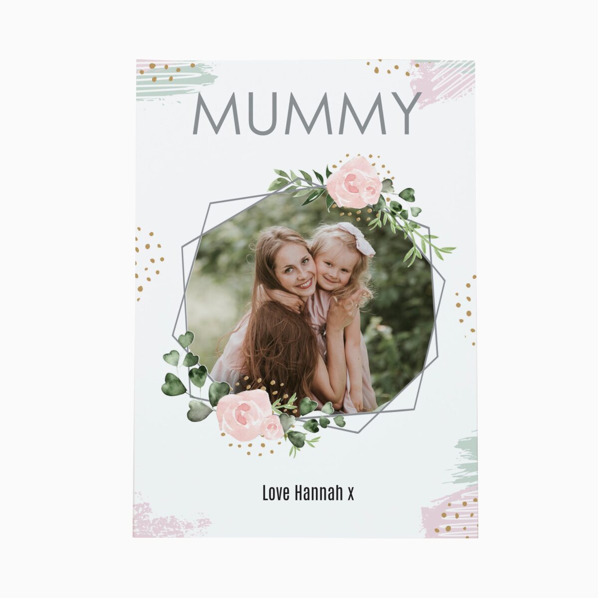 Personalised Floral Abstract Photo Upload Card: 5 - Greeting Cards By Gift Moments