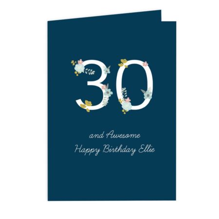Personalised Floral Age Birthday Card: 3 - Greeting Cards By Gift Moments