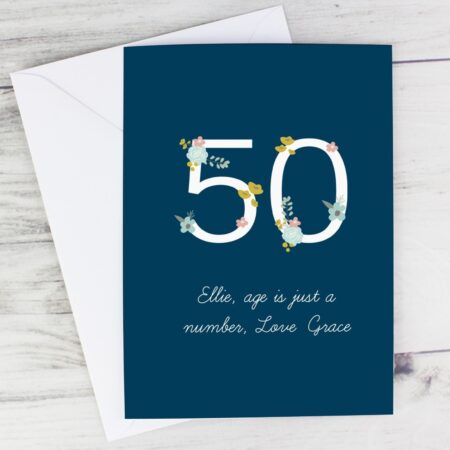 Personalised Floral Age Birthday Card: 1 - Greeting Cards By Gift Moments