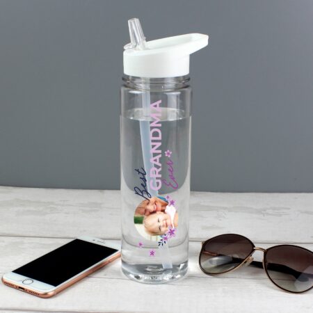Personalised Floral Best Ever Photo Upload Water Bottle: 2 - Water Bottles By Gift Moments