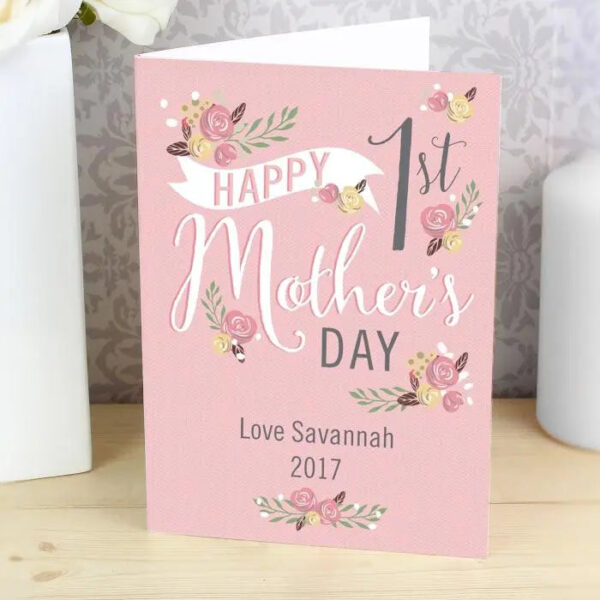 Personalised Floral Bouquet 1st Mother’s Day Card: 1 - Greeting Cards By Gift Moments