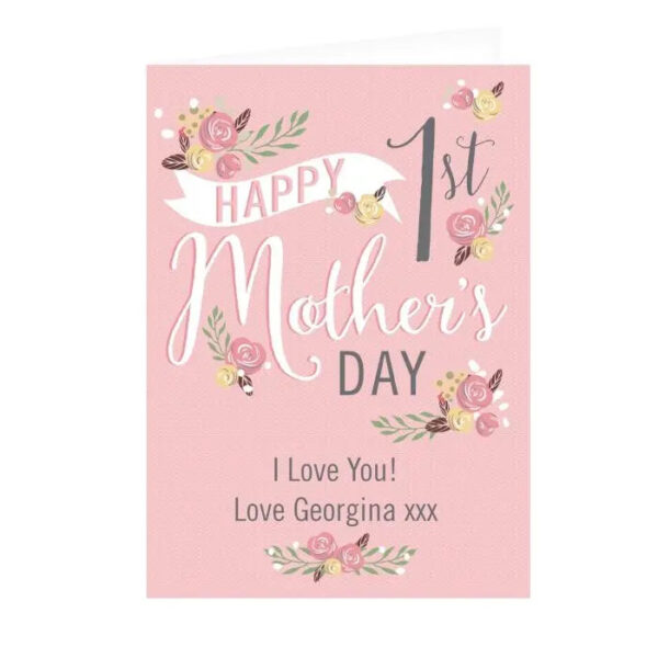Personalised Floral Bouquet 1st Mother’s Day Card: 2 - Greeting Cards By Gift Moments
