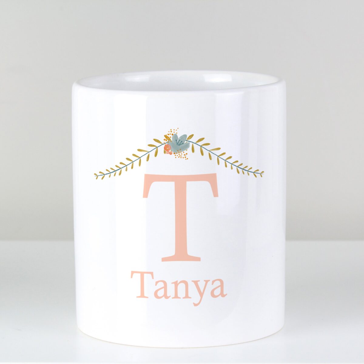 Personalised floral bouquet ceramic storage pot