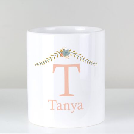 Personalised floral bouquet ceramic storage pot