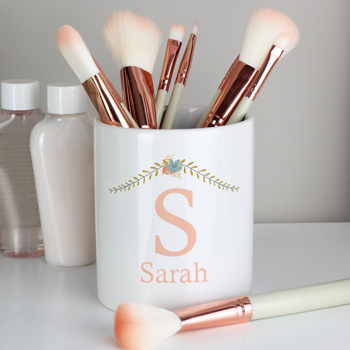 Personalised floral bouquet ceramic storage pot