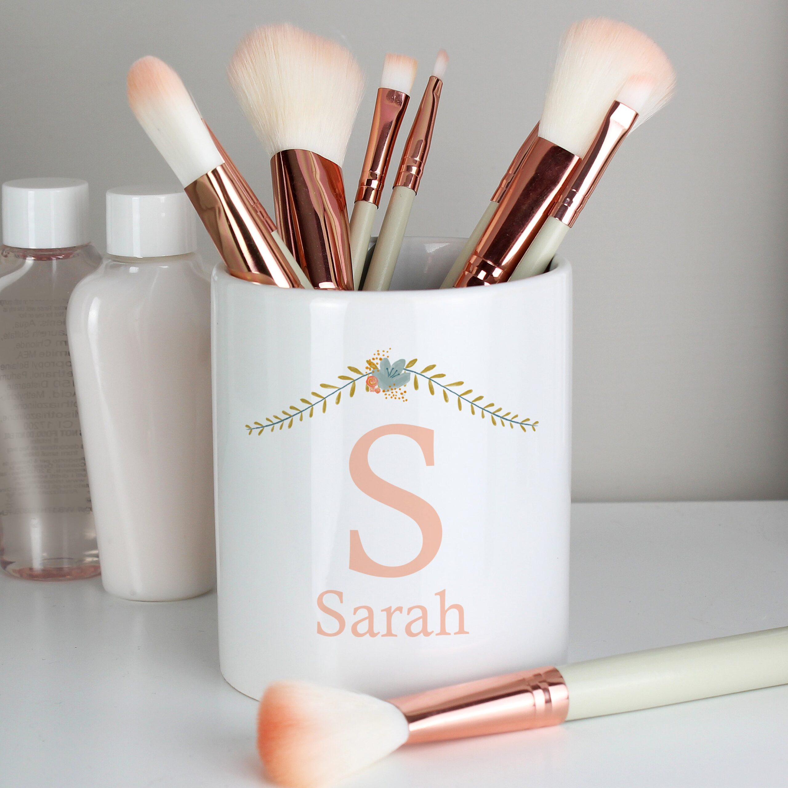Personalised floral bouquet ceramic storage pot