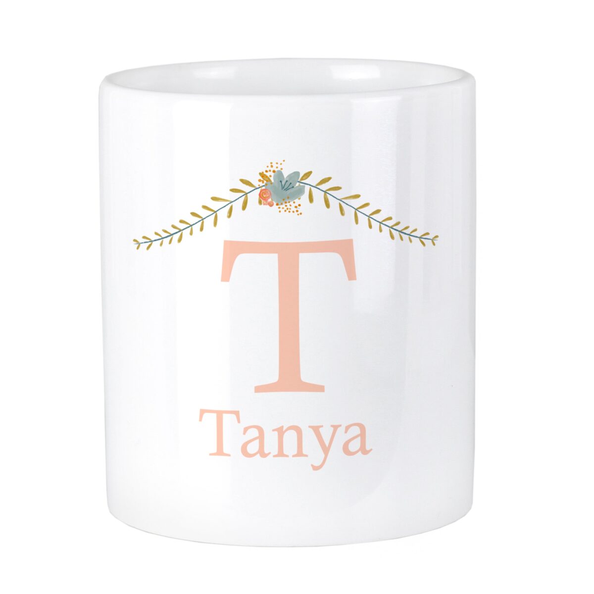Personalised floral bouquet ceramic storage pot