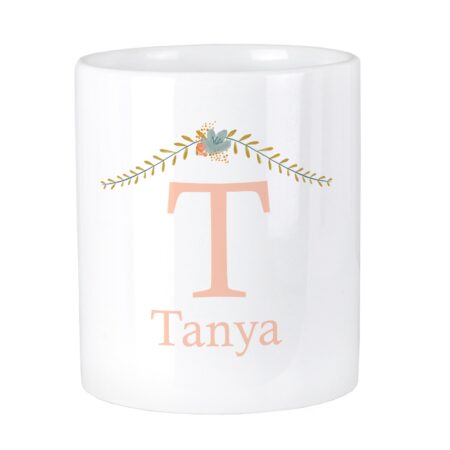 Personalised floral bouquet ceramic storage pot