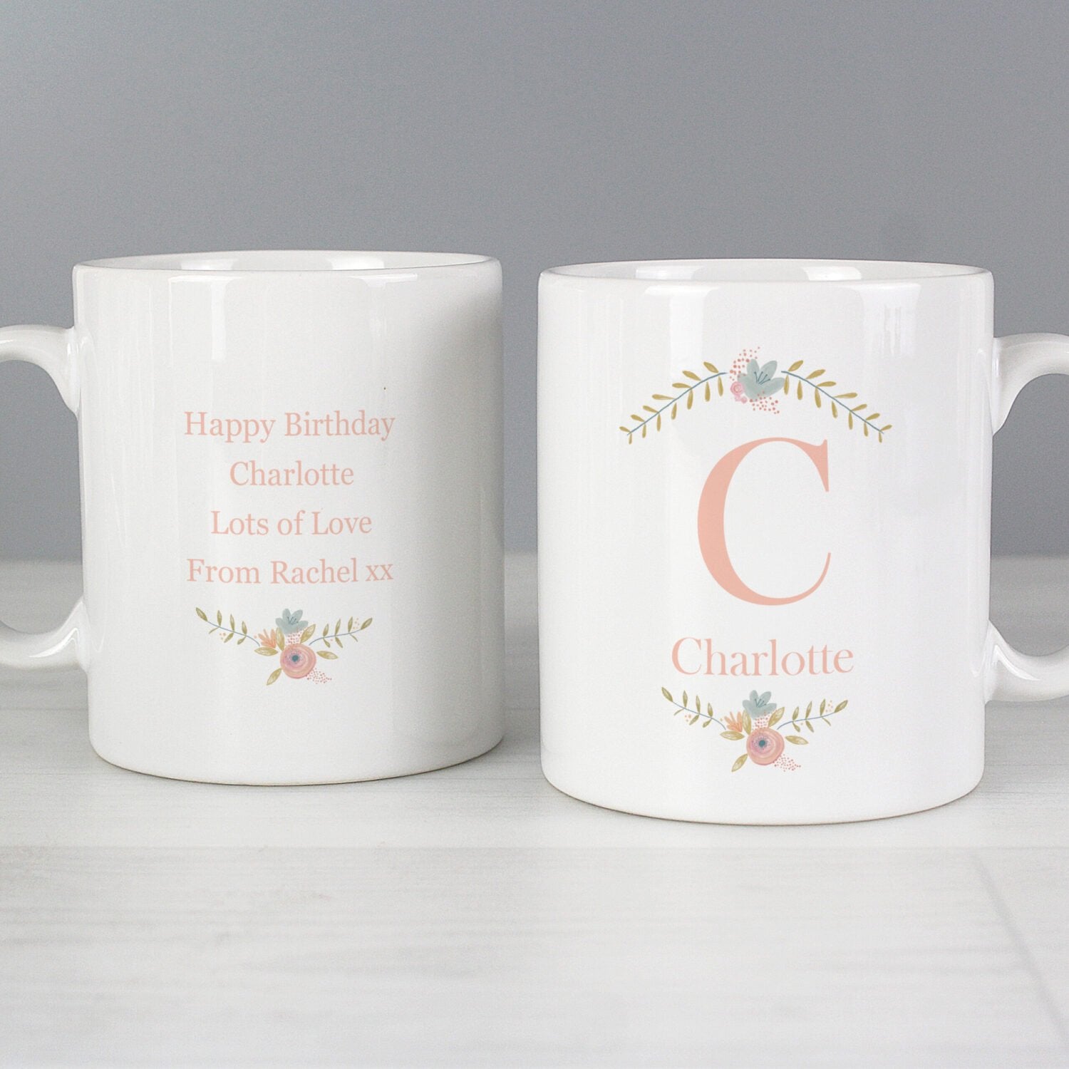 Personalised Floral Bouquet Mug: 1 - Mugs By Gift Moments