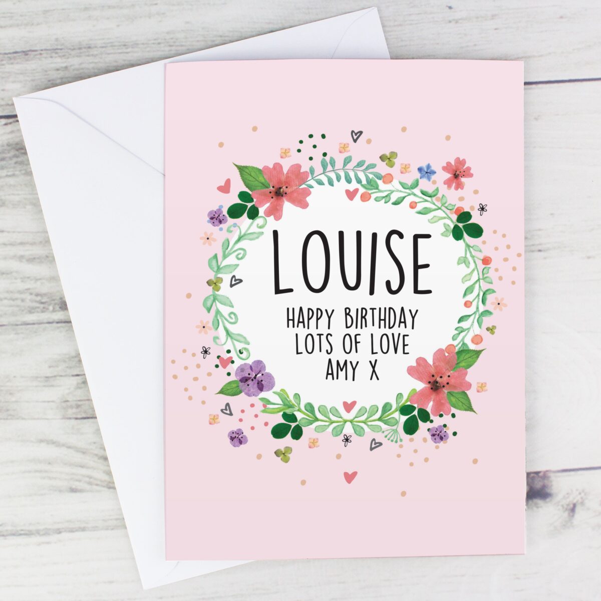 Personalised Floral Card: 1 - Greeting Cards By Gift Moments