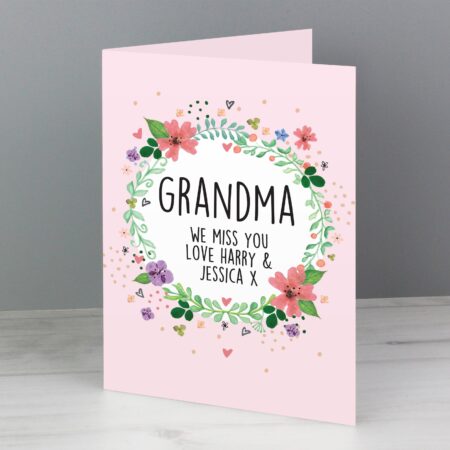 Personalised Floral Card: 2 - Greeting Cards By Gift Moments