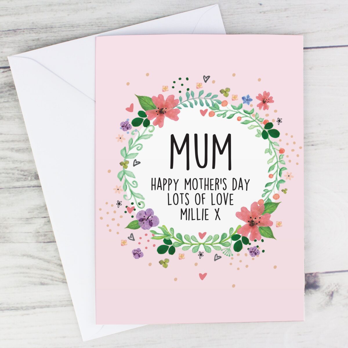 Personalised Floral Card: 4 - Greeting Cards By Gift Moments