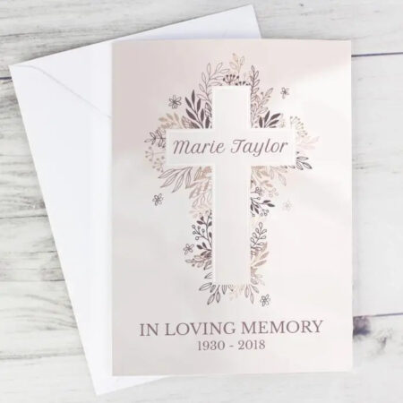 Personalised Floral Cross Card: 2 - Greeting Cards By Gift Moments