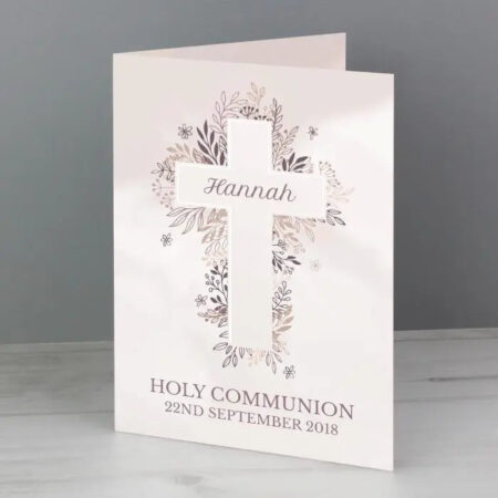 Personalised Floral Cross Card: 1 - Greeting Cards By Gift Moments