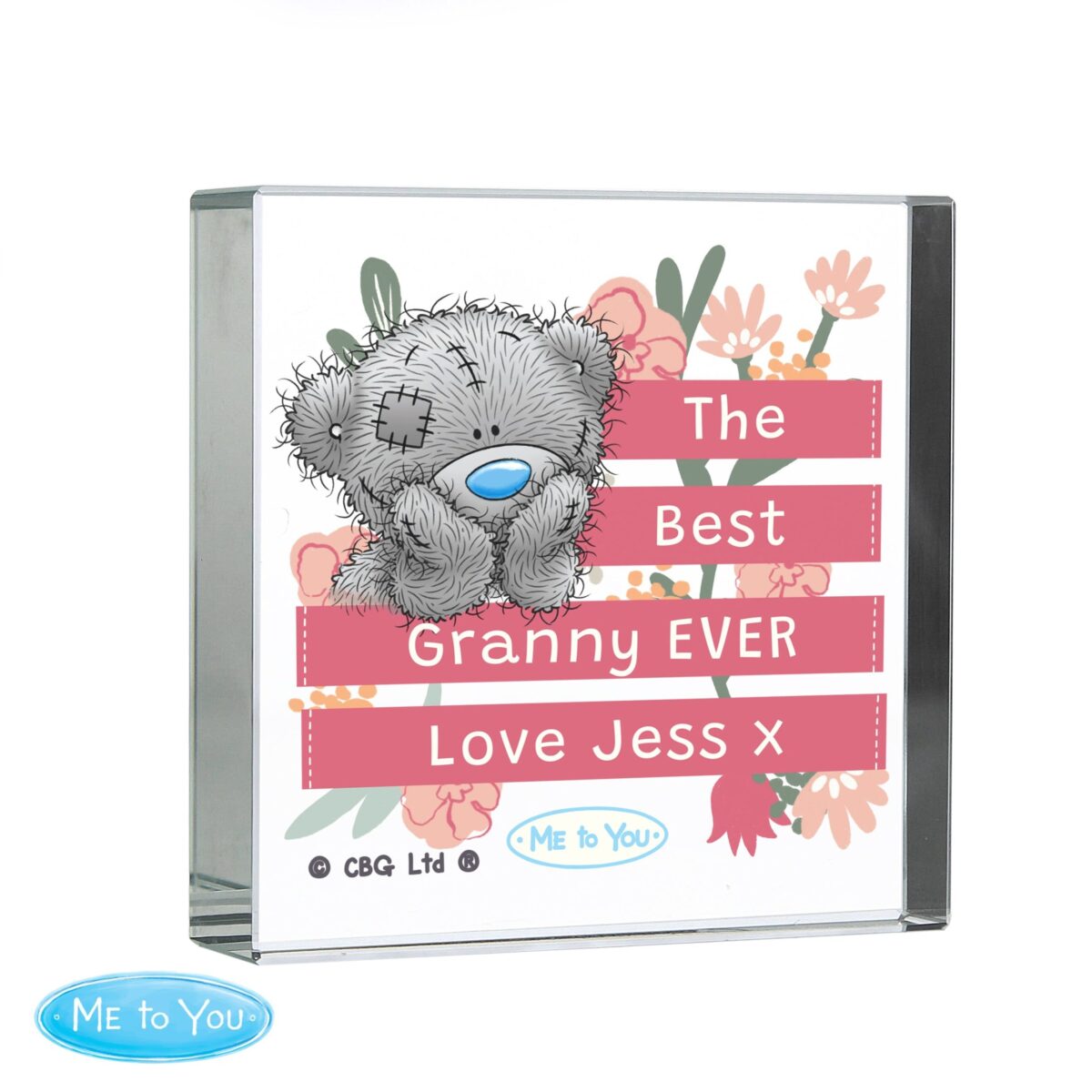 Personalised Me To You Floral Crystal Token: 4 - Crystal Tokens