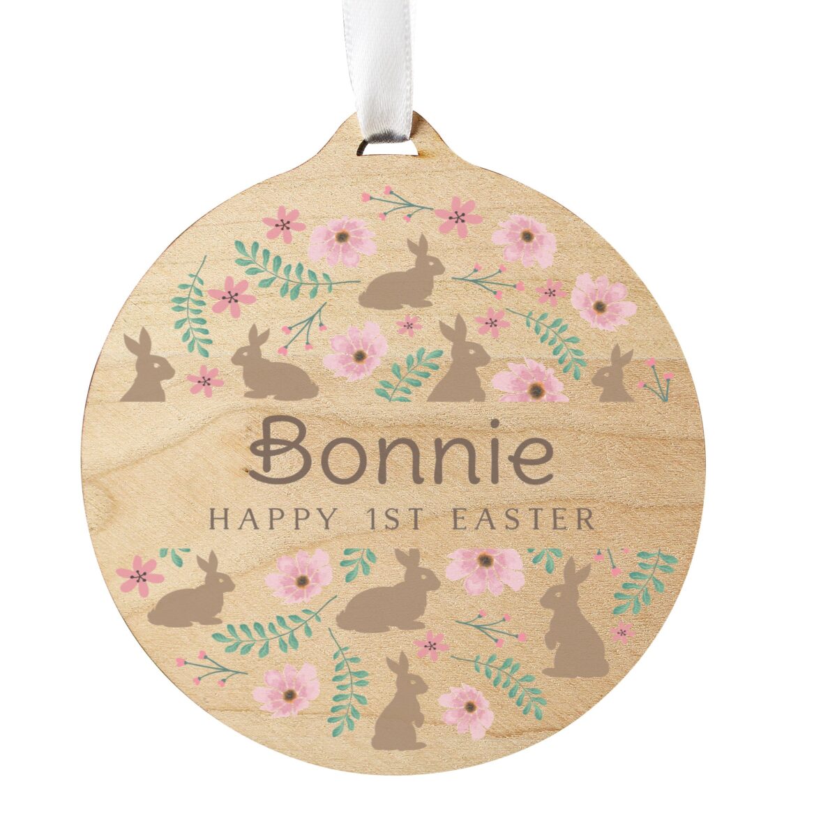 Personalised Floral Easter Tree Wooden Decoration: 5 - Decorations By Gift Moments