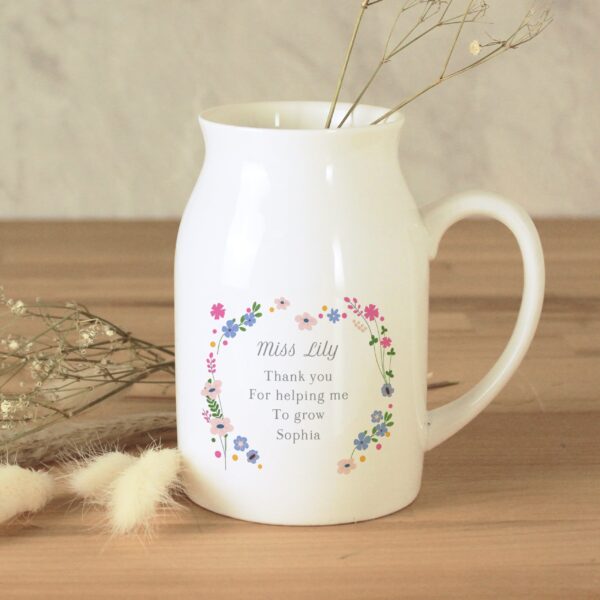 Personalised Floral Flower Jug: 1 - Vases By Gift Moments