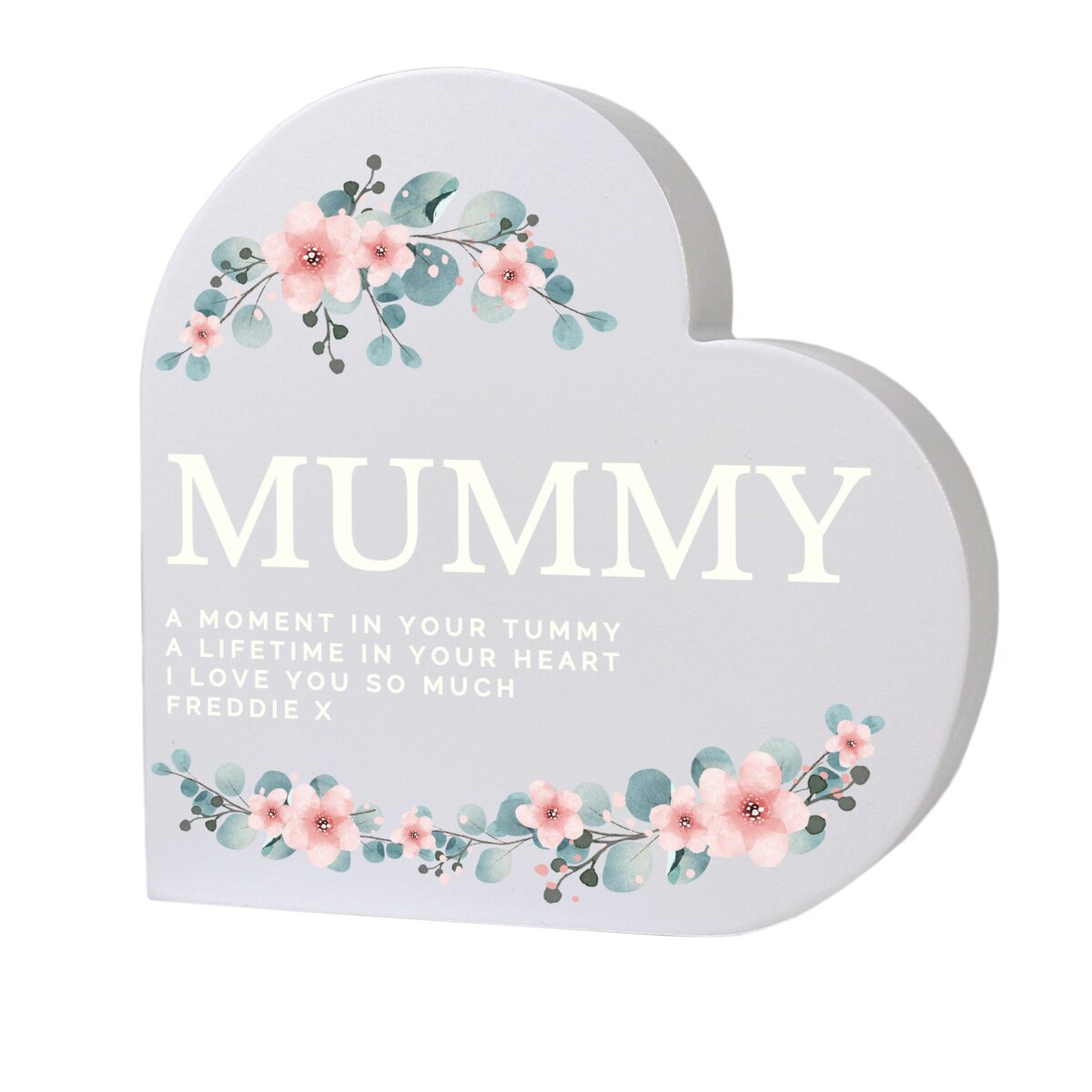 Personalised Floral Free Standing Heart Ornament: 6 - Ornaments By Gift Moments