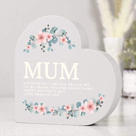 Personalised Floral Free Standing Heart Ornament: 2 - Ornaments By Gift Moments
