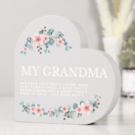 Personalised Floral Free Standing Heart Ornament: 1 - Ornaments By Gift Moments