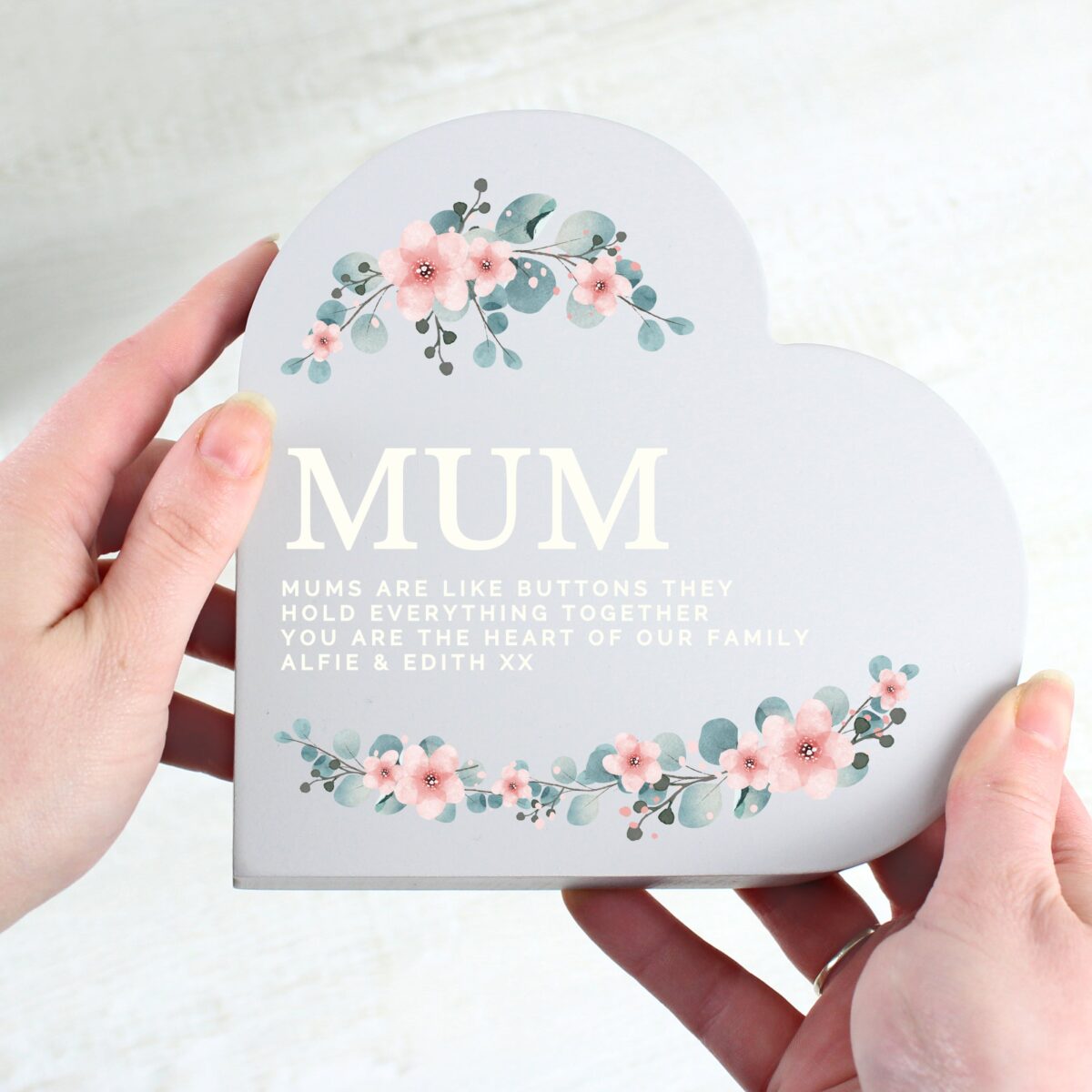 Personalised Floral Free Standing Heart Ornament: 3 - Ornaments By Gift Moments