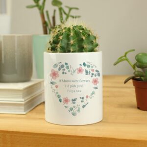 Personalised Floral Heart Ceramic Storage Pot: 4 - Storage By Gift Moments