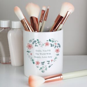 Personalised Floral Heart Ceramic Storage Pot: 1 - Storage By Gift Moments