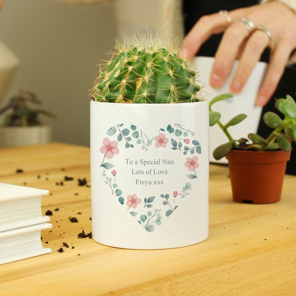 Personalised Floral Heart Ceramic Storage Pot: 7 - Storage By Gift Moments