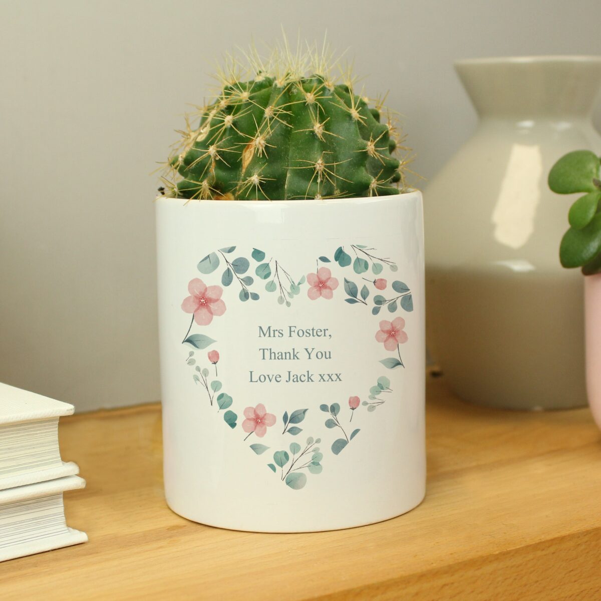 Personalised Floral Heart Ceramic Storage Pot: 8 - Storage By Gift Moments