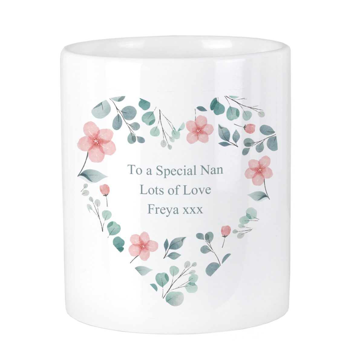 Personalised Floral Heart Ceramic Storage Pot: 6 - Storage By Gift Moments