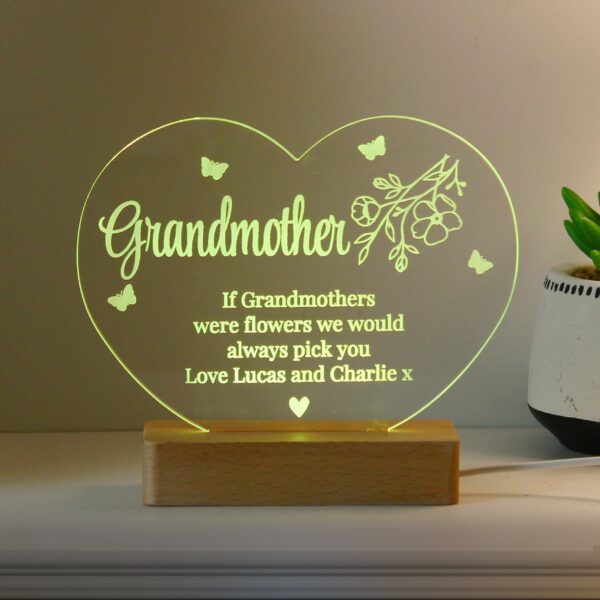Personalised Floral Heart LED Light: 3 - LED Lighting By Gift Moments