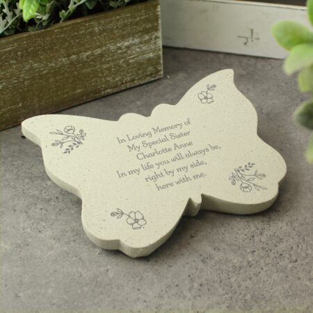 Personalised Floral Memorial Resin Butterfly: 9 - Memorials By Gift Moments
