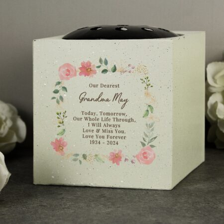 Personalised floral memorial vase
