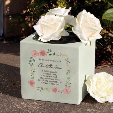 Personalised floral memorial vase